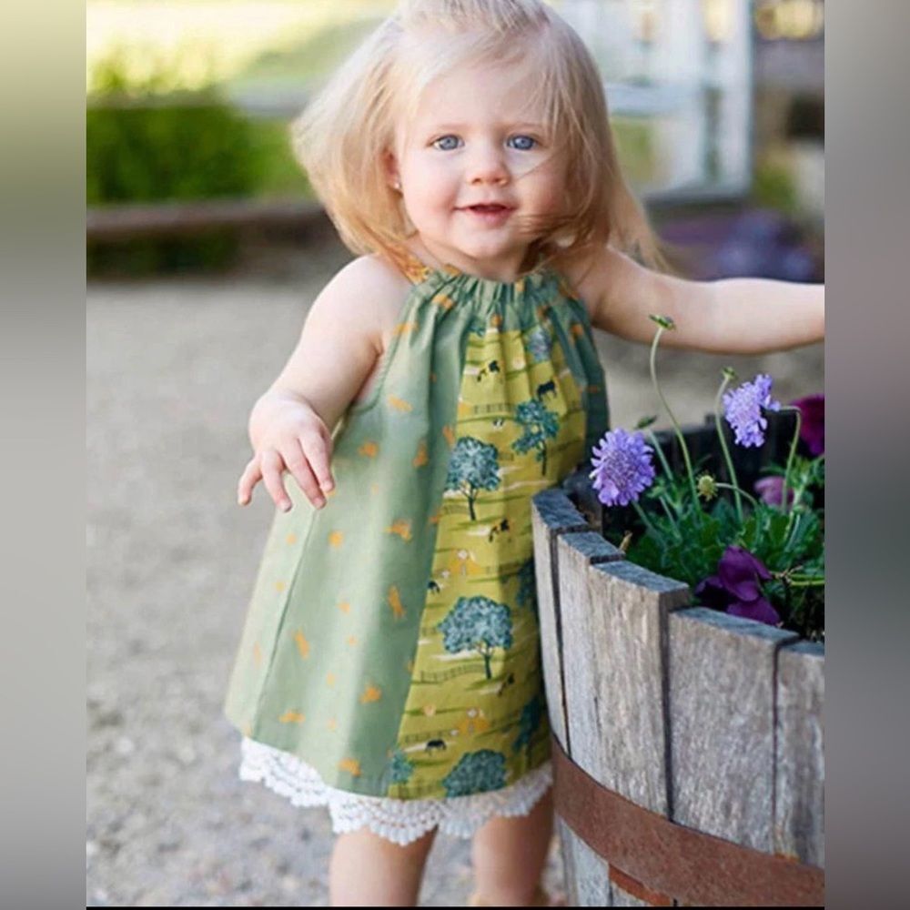Matilda Jane Kids Dress in Green and Yellow 18-24m